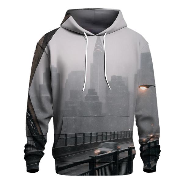 Snow Squall Over Midtown From Queensboro Bridge Walkway hoodies fashion