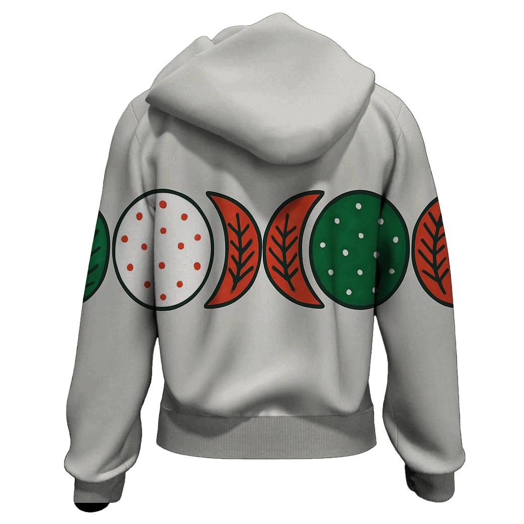 Pine And Ornament Moon Phases zip-up hoodies