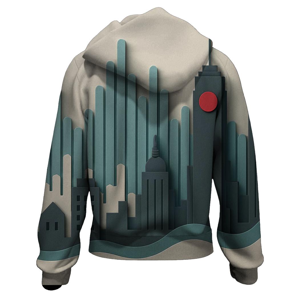 Paper Cut City Skyline Soundwave lightweight hoodies
