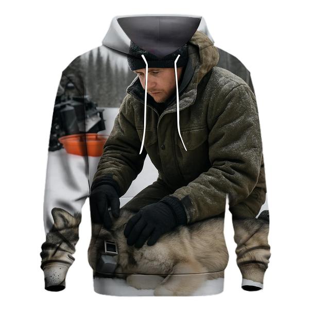 Radio Collar Health Check In Boreal Snowmobile Camp zip-up hoodies