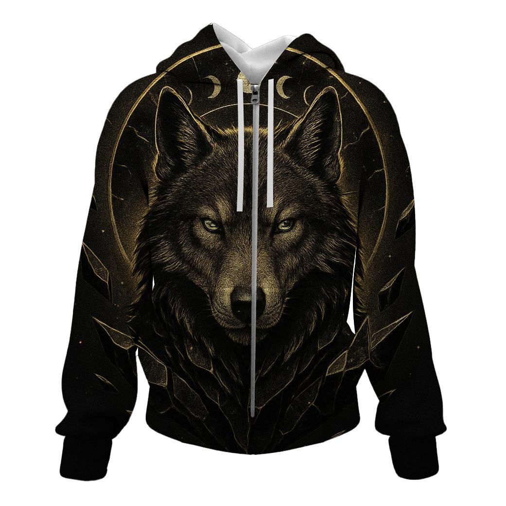 Obsidian Crown Moonwolf graphic hoodies