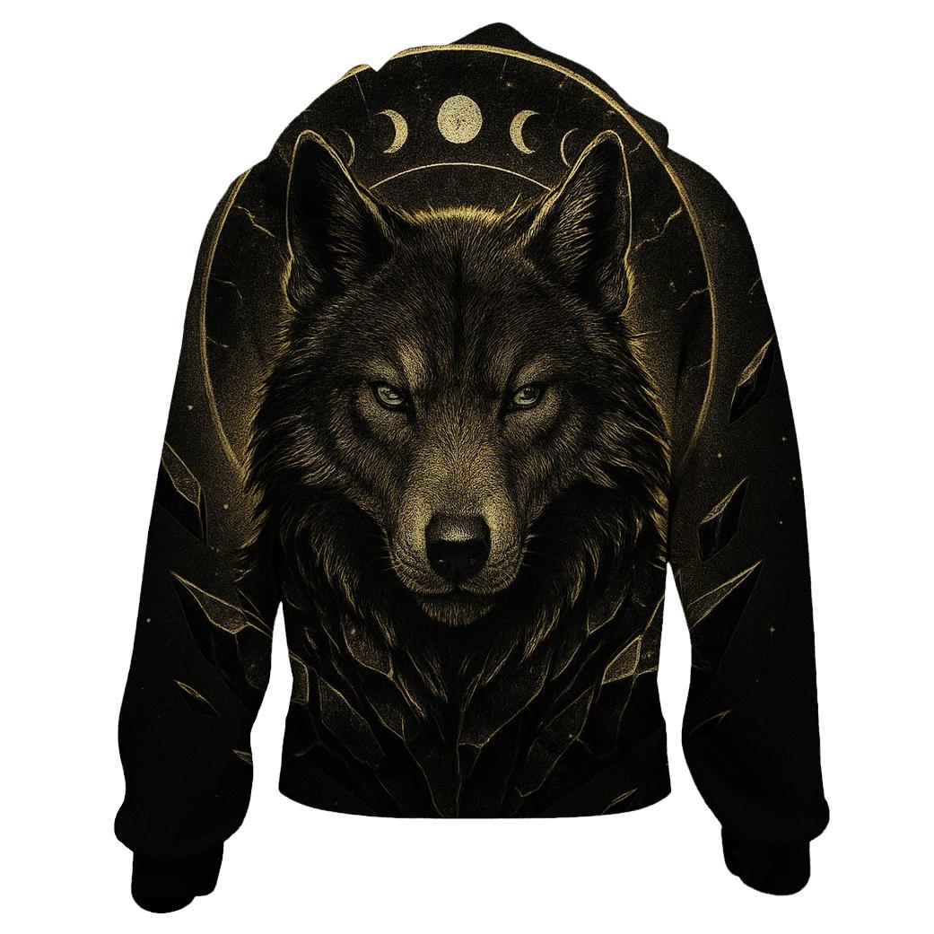 Obsidian Crown Moonwolf graphic hoodies