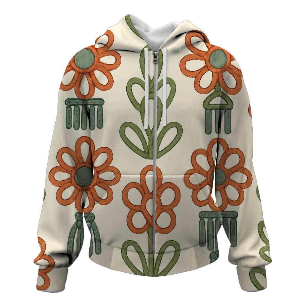Macrame Floral Medallion Repeat designer hoodies