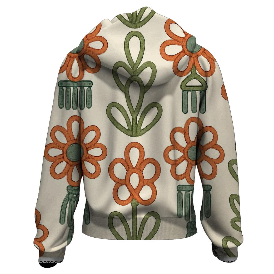 Macrame Floral Medallion Repeat designer hoodies