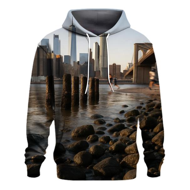 Low Tide Skyline Study From Brooklyn Bridge Park Rocks lightweight hoodies