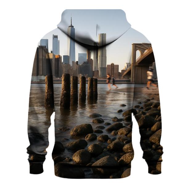 Low Tide Skyline Study From Brooklyn Bridge Park Rocks lightweight hoodies
