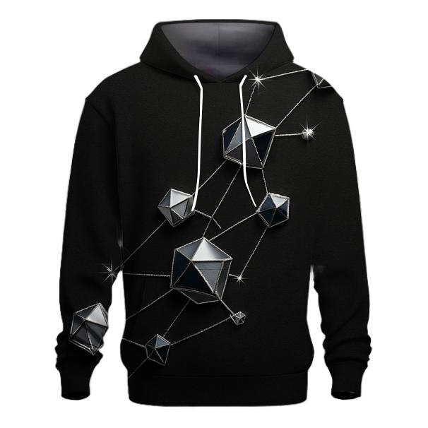 Charcoal Star Map Facets lightweight hoodies