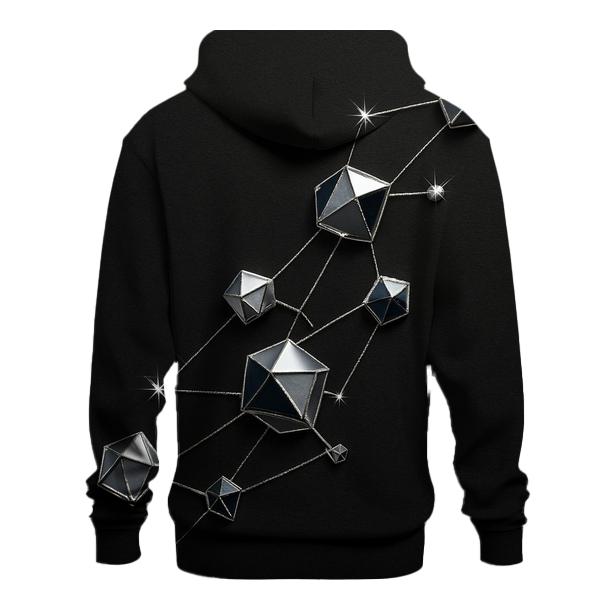 Charcoal Star Map Facets lightweight hoodies