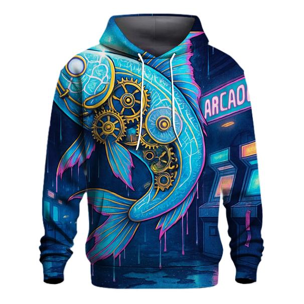 Clockwork Koi In A Rainstorm Arcade zip-up hoodies