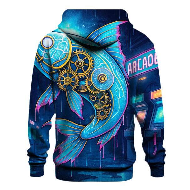 Clockwork Koi In A Rainstorm Arcade zip-up hoodies
