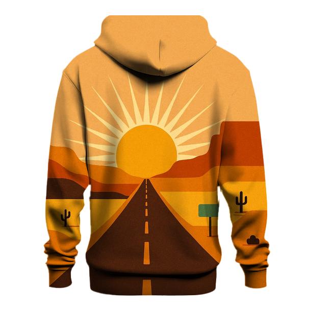 Desert Road Trip Sunburst Horizon graphic hoodies