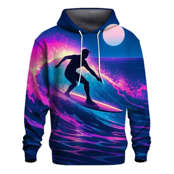 Neon Tides Longboard Surf Session embroidered hoodies