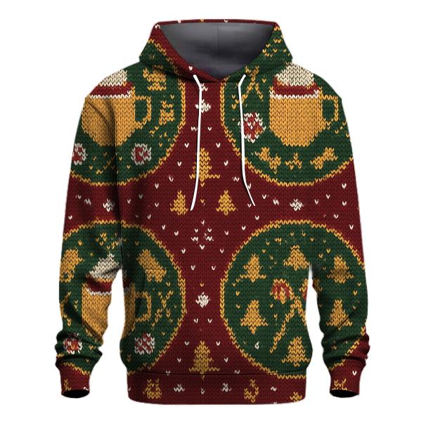 Ski Lodge Cocoa Cup Medallion Design lightweight hoodies