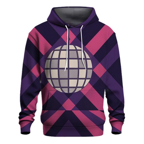 Disco Night Geometric Spotlight Grid embroidered hoodies