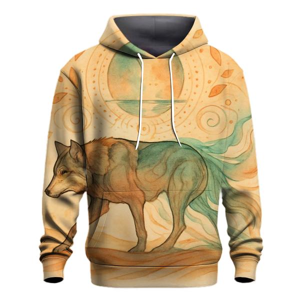 Desert Mirage Spirit Wolf heavyweight hoodies