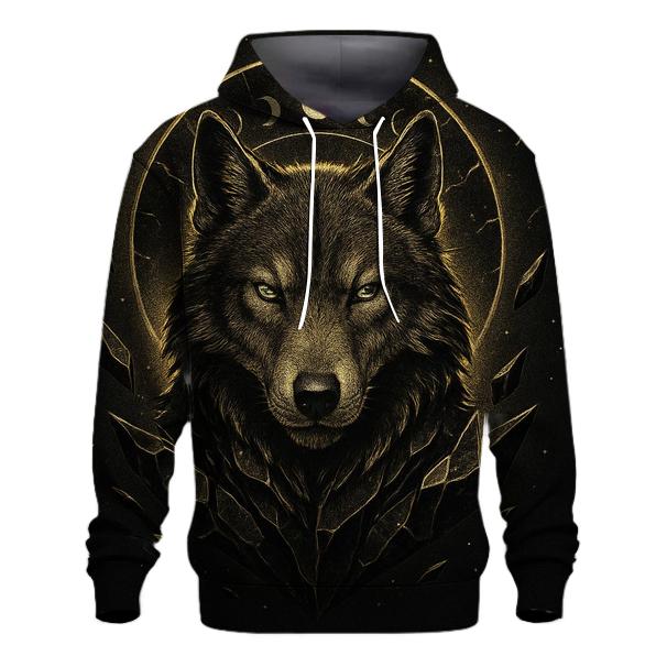 Obsidian Crown Moonwolf printed hoodies
