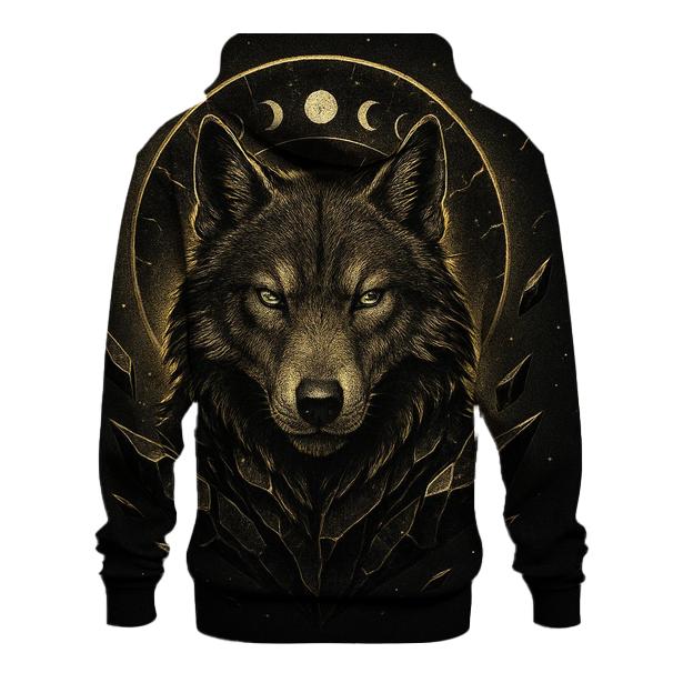 Obsidian Crown Moonwolf printed hoodies