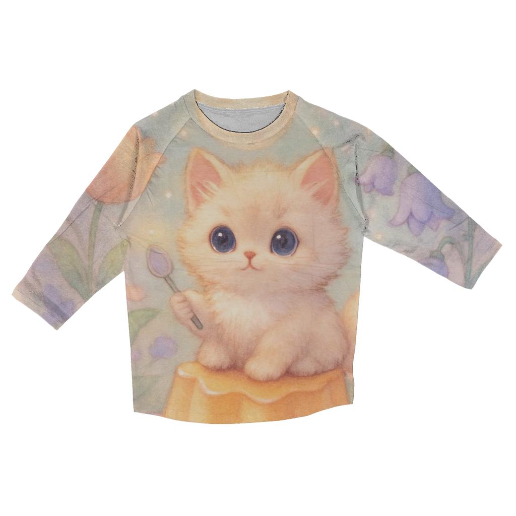 Moonlit Pudding Garden Kitten personalized 3/4 sleeve tees