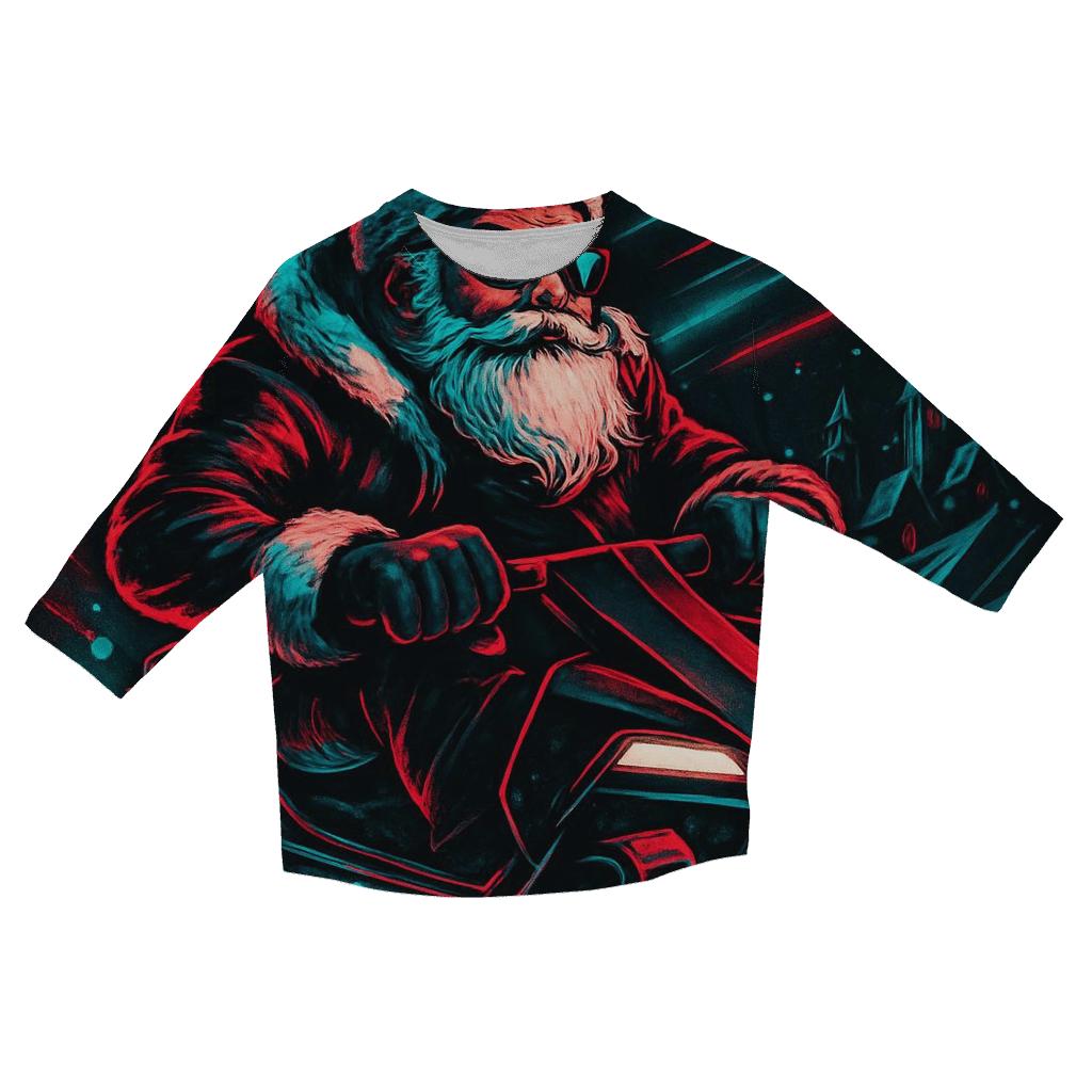 Neon Night Rider Santa trendy 3/4 sleeve tops