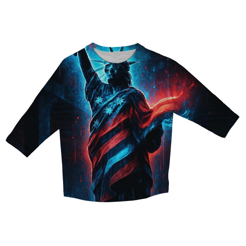Neon Liberty Overpass Banner stylish quarter sleeve tops