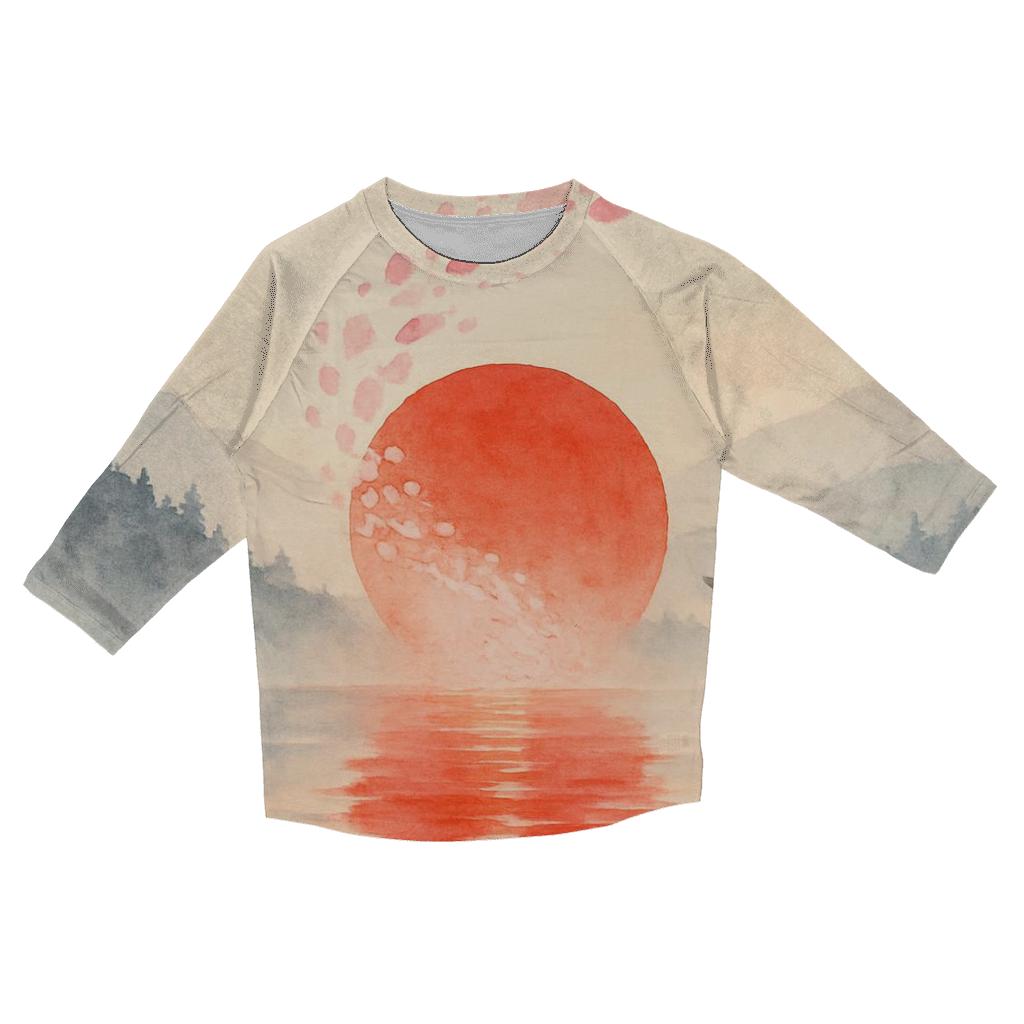 Sakura Horizon Flagscape Japan fashion 3/4 sleeve shirts
