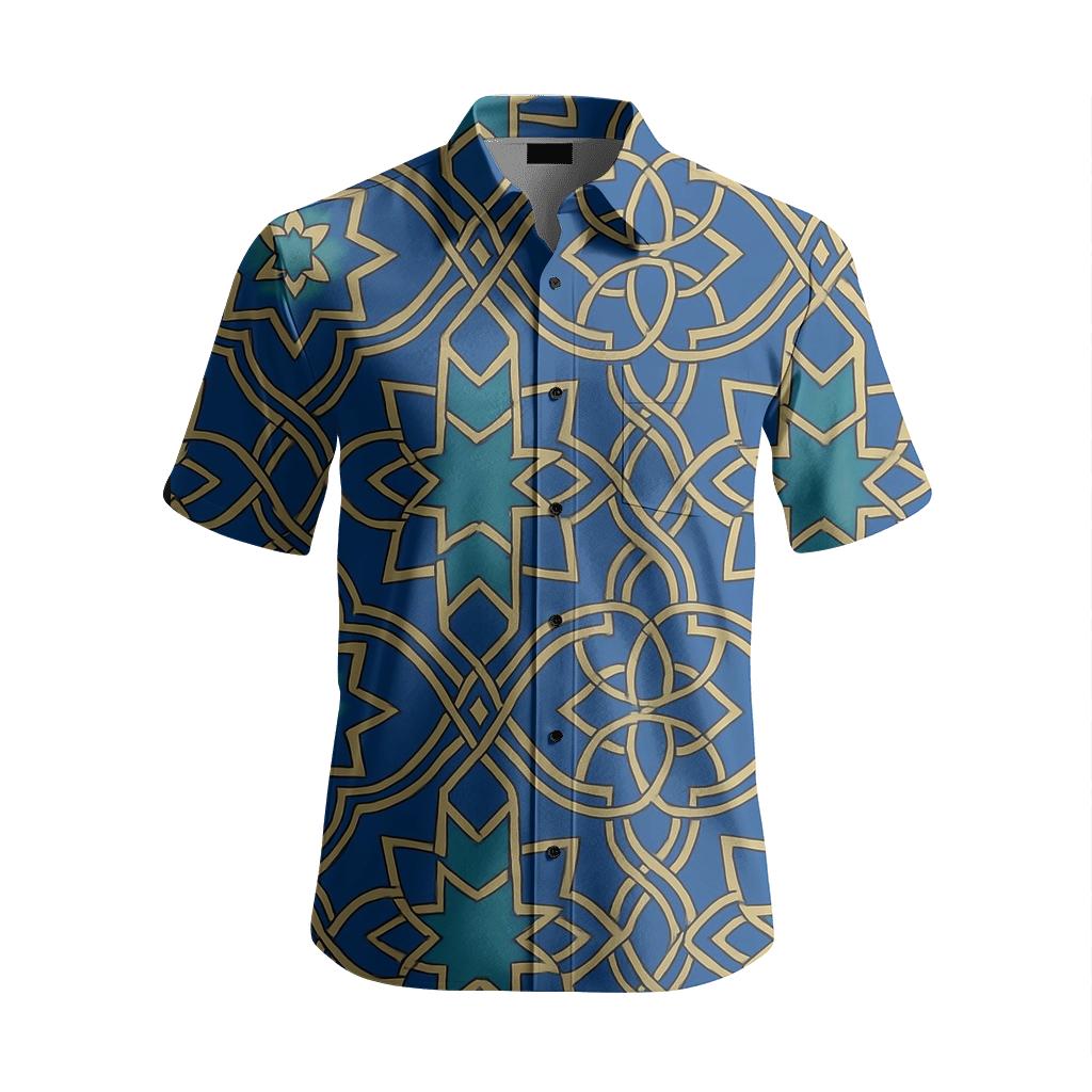 Celestial Andalusian Zellige Star Ogee custom embroidered shirts