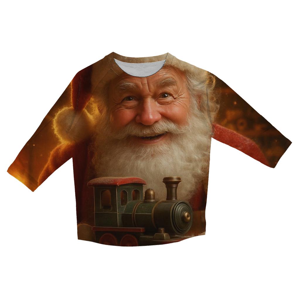 Workshop Hearthlight Santa Portrait printed three quarter sleeve shirts