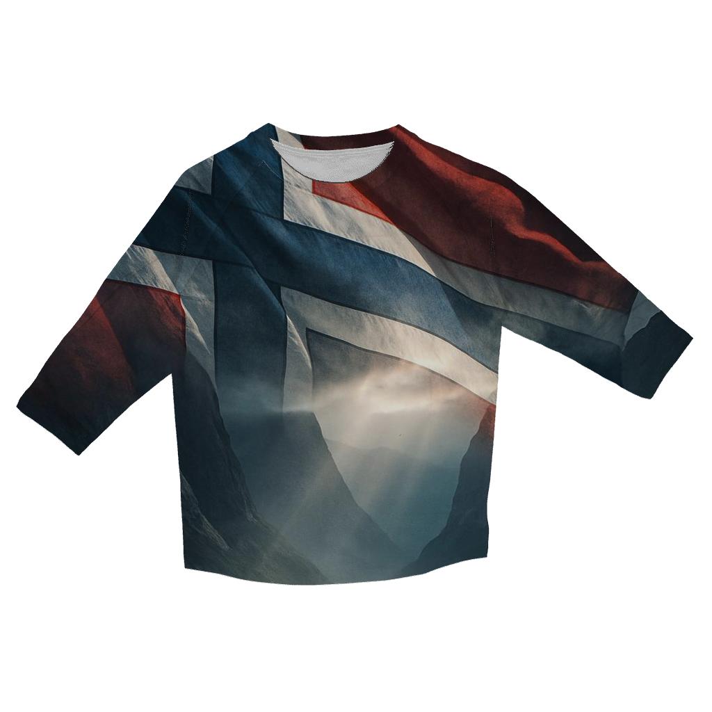 Northern Light Weave Flag Norway fashion 3/4 sleeve shirts