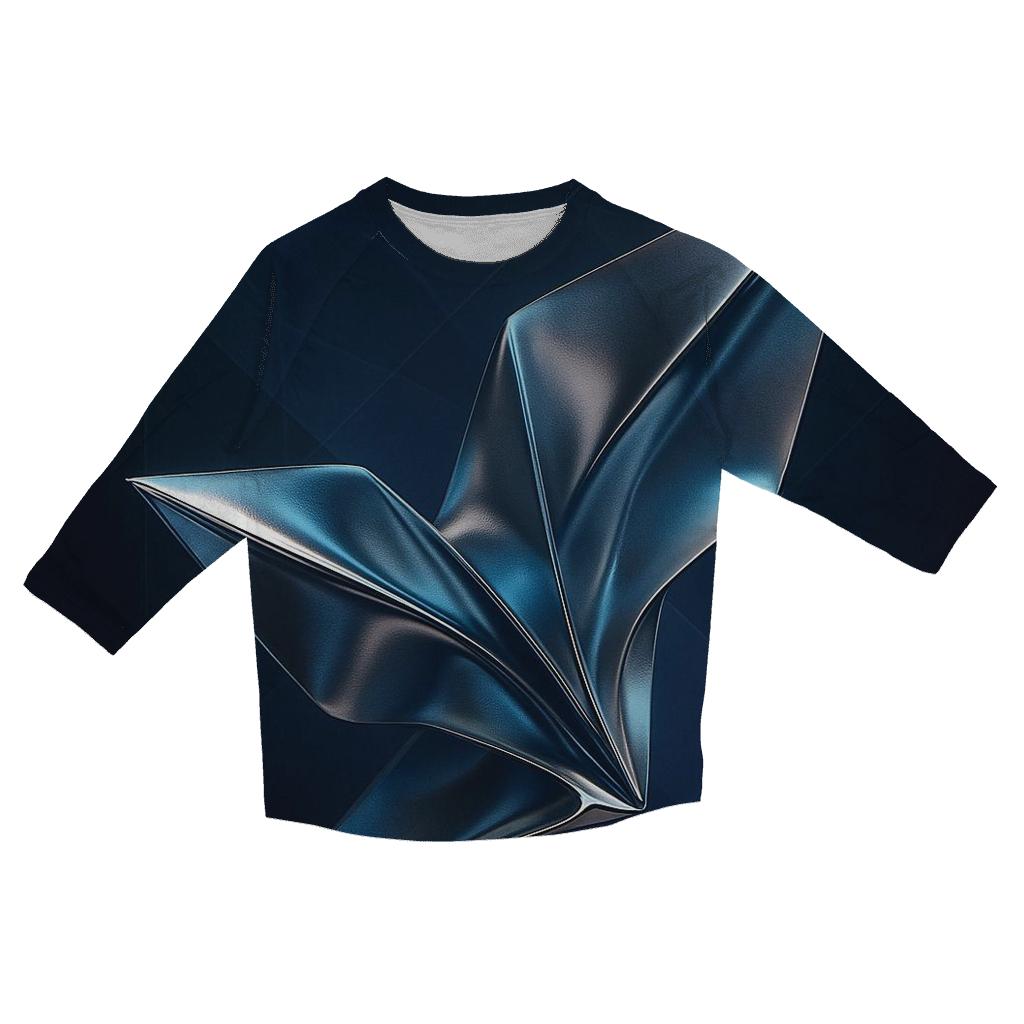 Chrome Nebula Origami trendy 3/4 sleeve tops