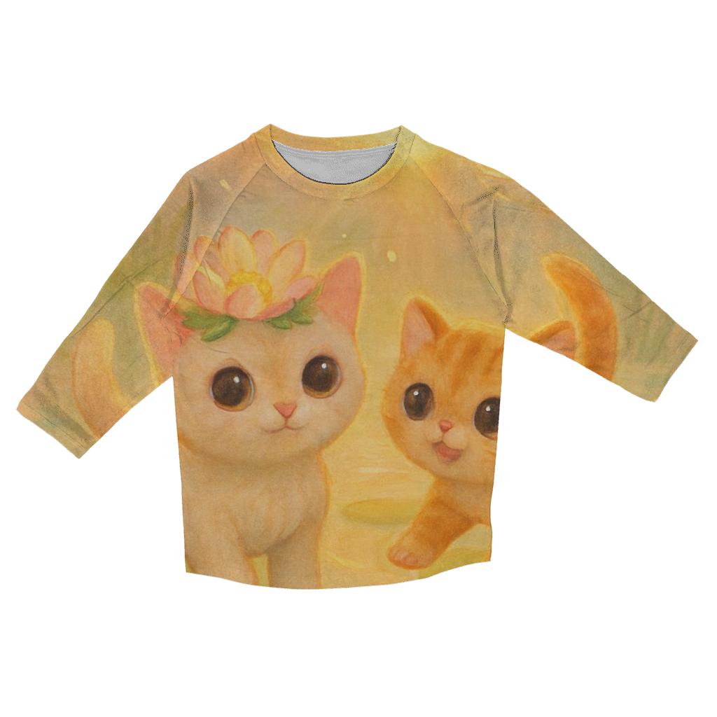 Sunrise Lotus Crown Kitty Parade casual three quarter sleeve shirts