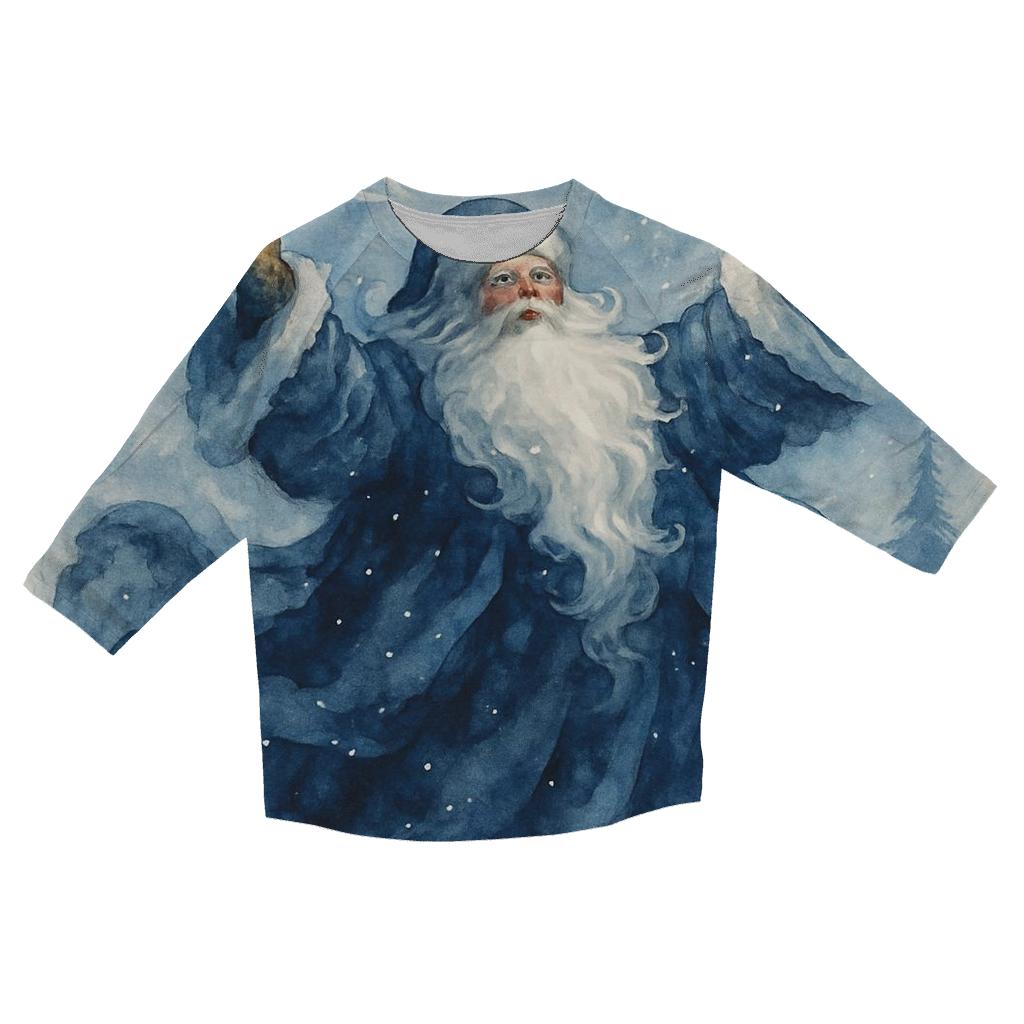 Watercolor Blizzard Conductor Santa stylish quarter sleeve tops
