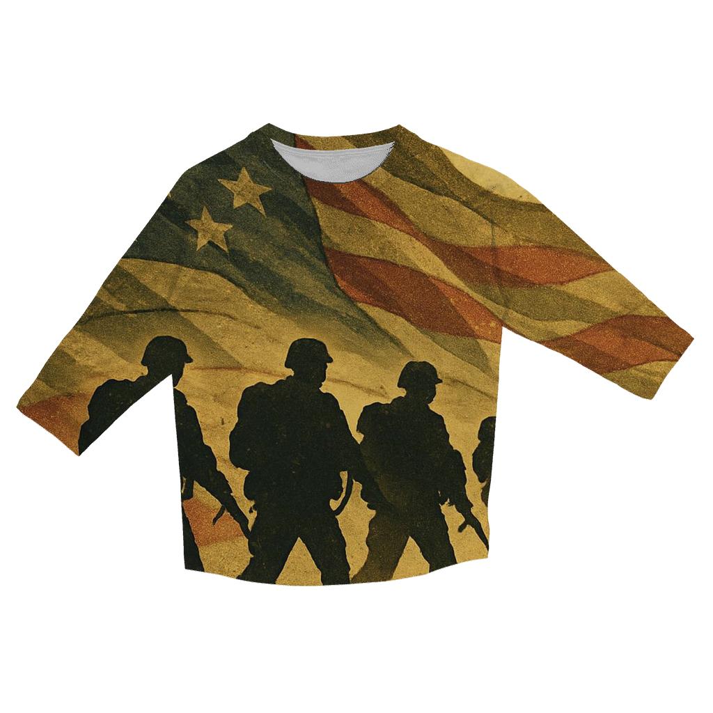 Camouflage Tide Of Freedom cotton quarter sleeve shirts