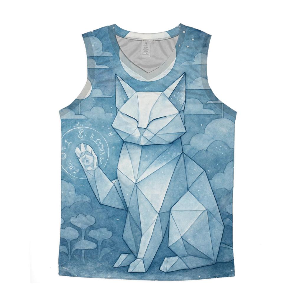 Lunar Origami Guardian Cat designer workout tanks