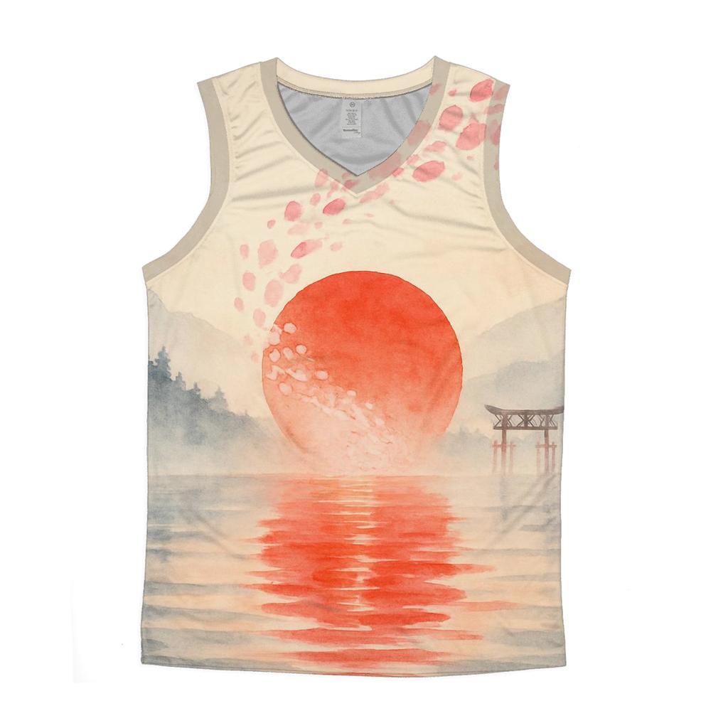 Sakura Horizon Flagscape Japan trendy fitted tank tops