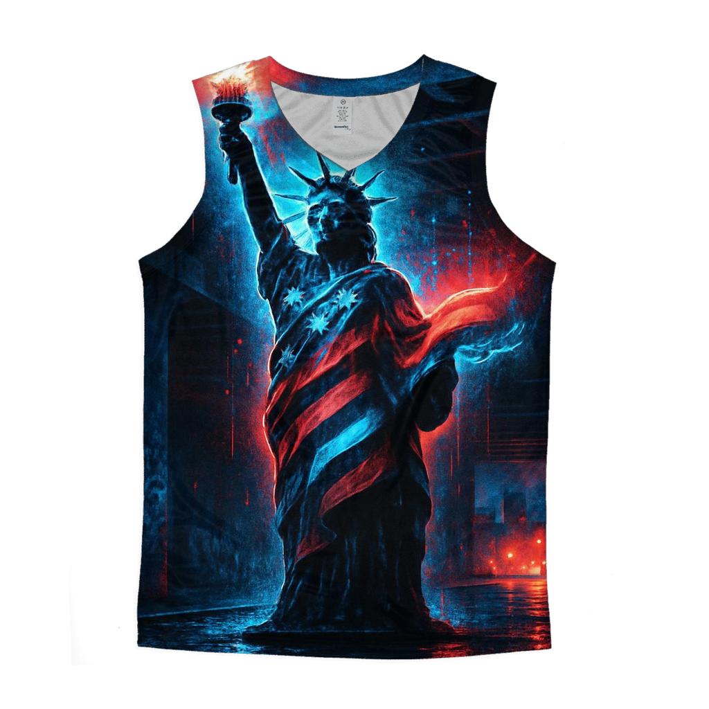Neon Liberty Overpass Banner designer workout tanks