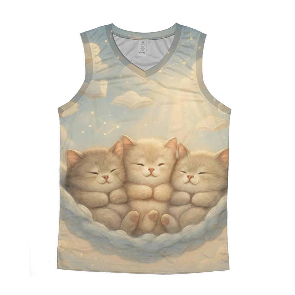 Cloud Library Naptime Cats sports performance tank tops