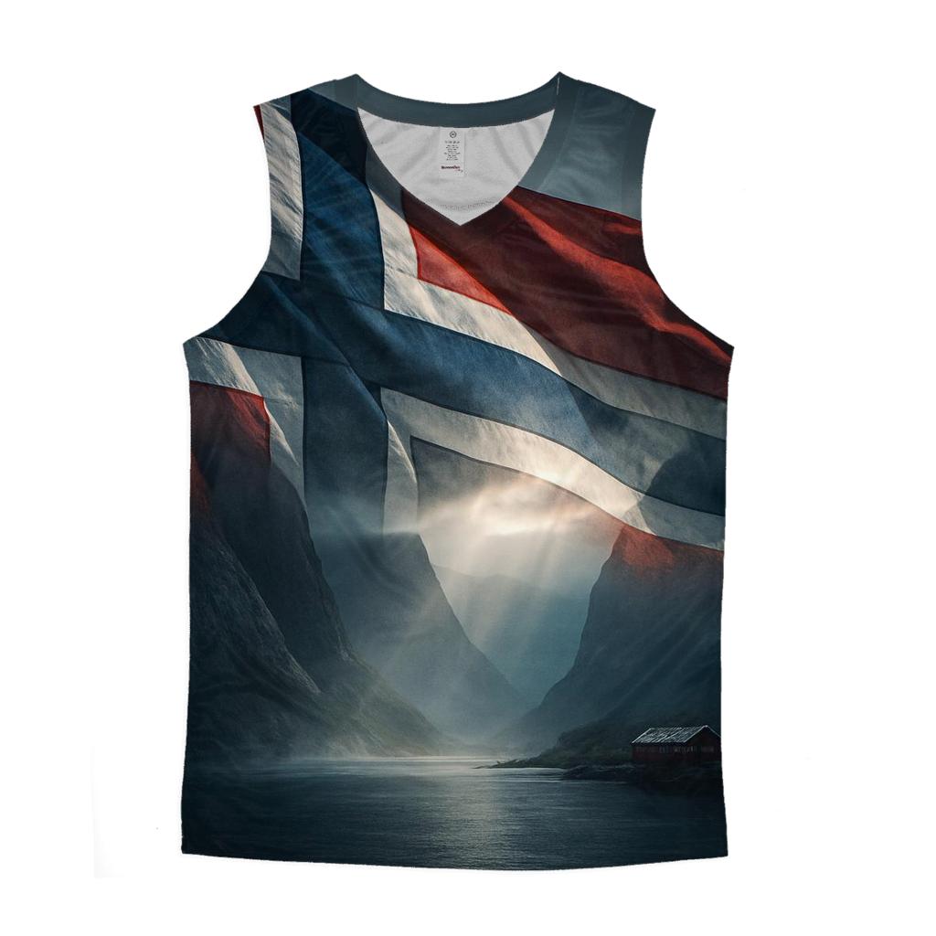 Northern Light Weave Flag Norway sports performance tank tops