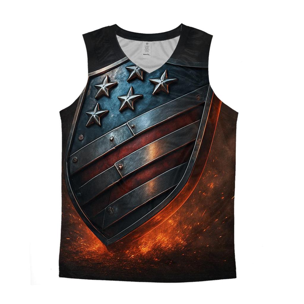 Forged Steel Stars And Stripes Crest trendy fitted tank tops