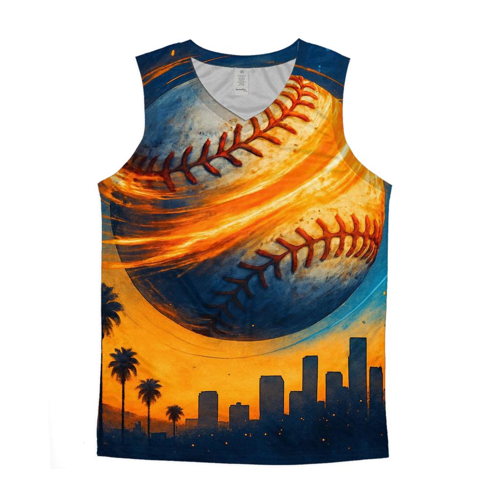 Sunset Seam Spiral Over The City stylish racerback tanks