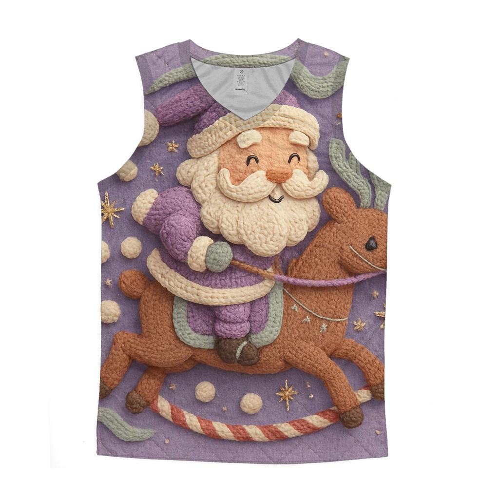 Knitted Cosmos Santa And Reindeer Carousel cotton sleeveless tops