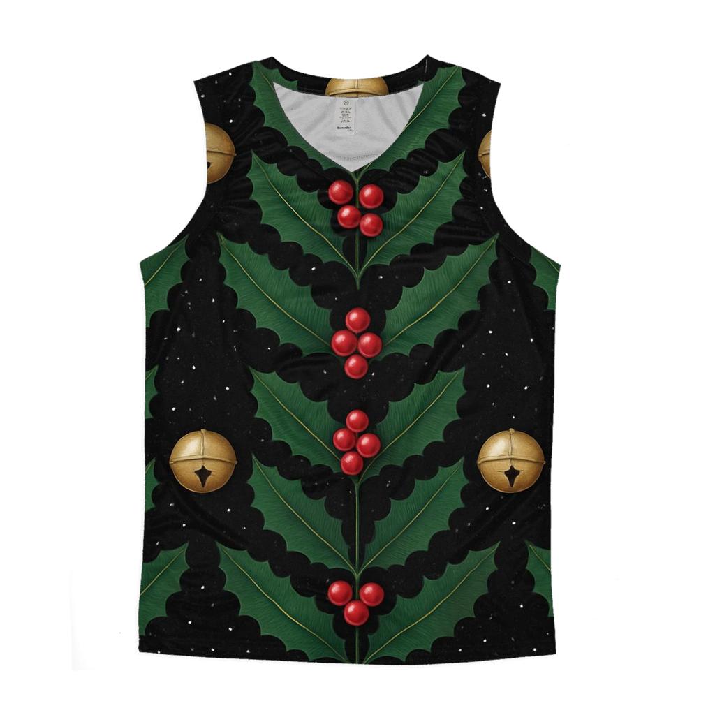 Emerald Holly Bell Chevron On Black Background sports performance tank tops