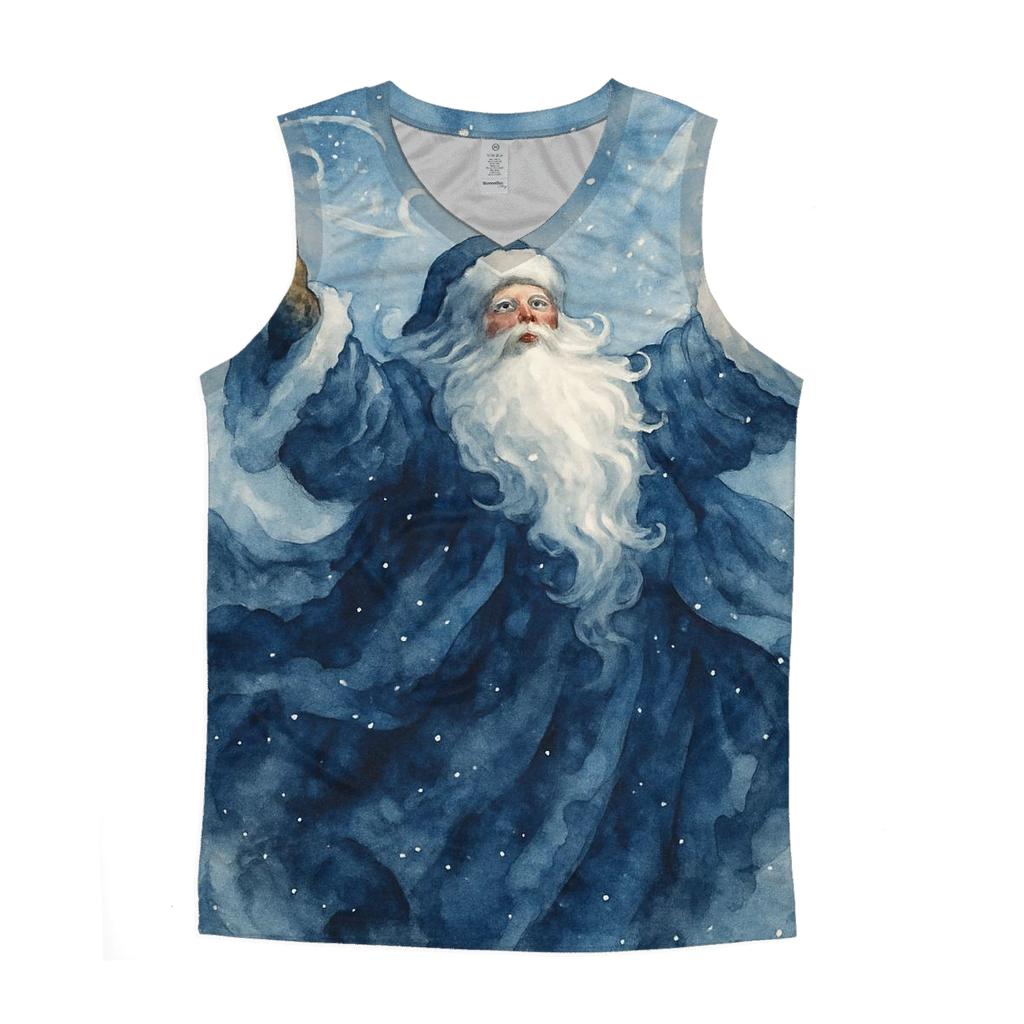Watercolor Blizzard Conductor Santa designer workout tanks