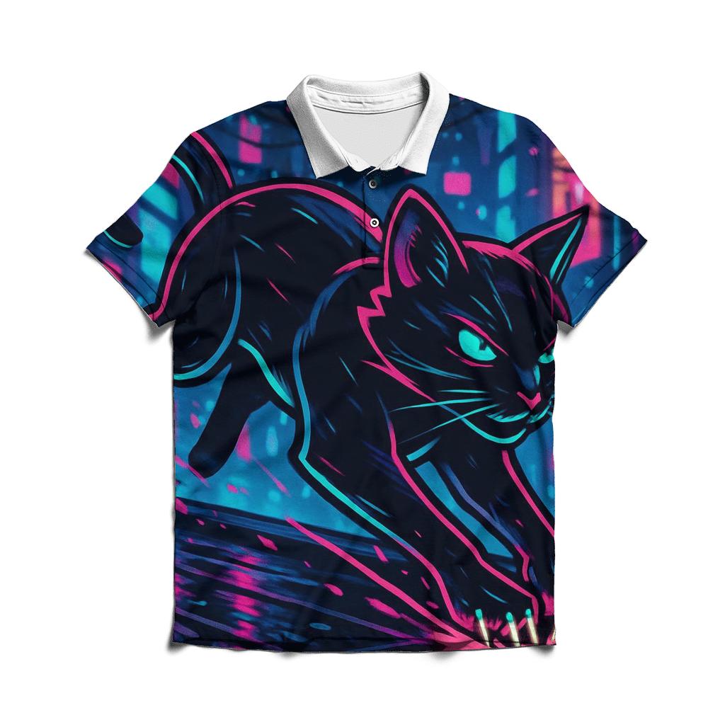 Neon Alley Circuit Cat Sprinter custom polo shirts