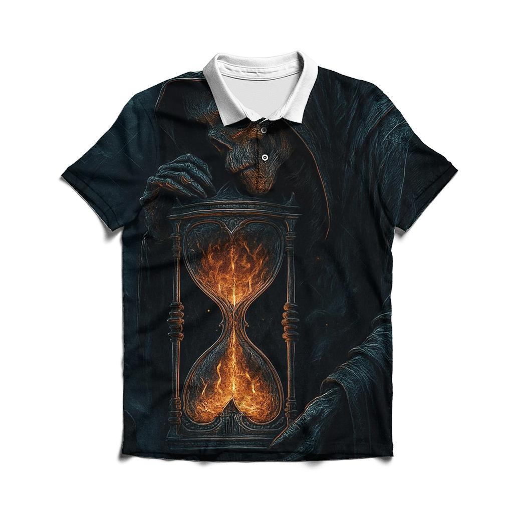 Hourglass Of The Devoured Dawn embroidered polo tops