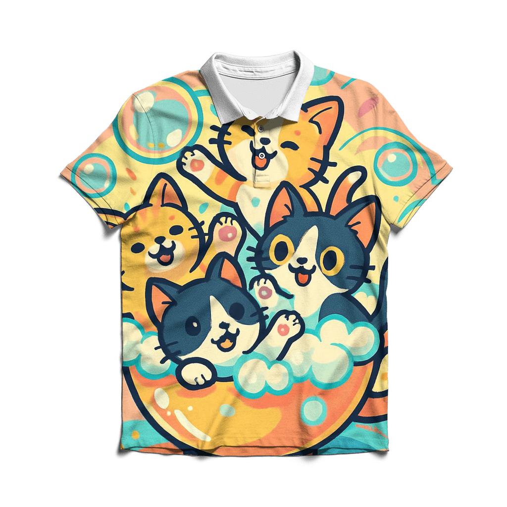 Carnival Bubble Bath Kittens branded logo polo shirts