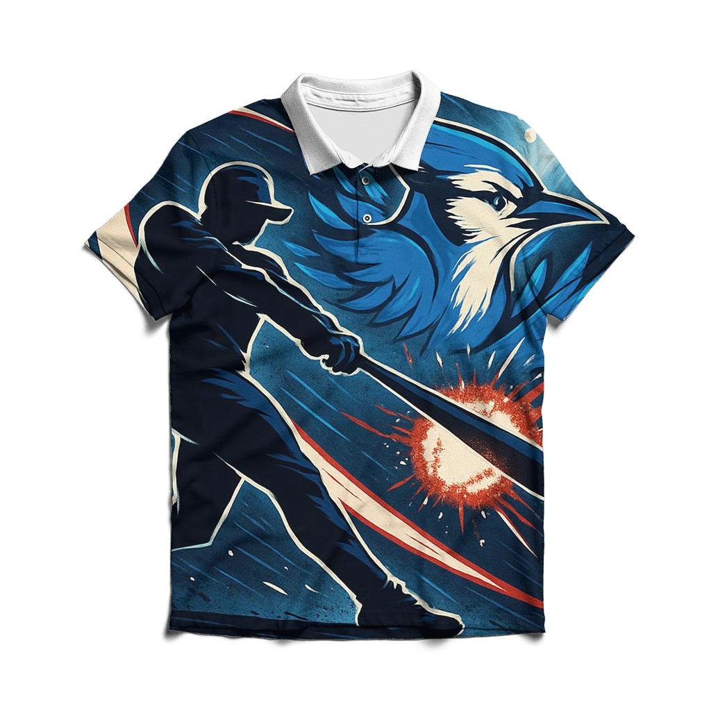 Featherstorm Swing In Blue Jays Night designer slim fit polos