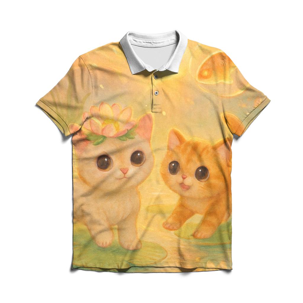 Sunrise Lotus Crown Kitty Parade personalized polo shirts