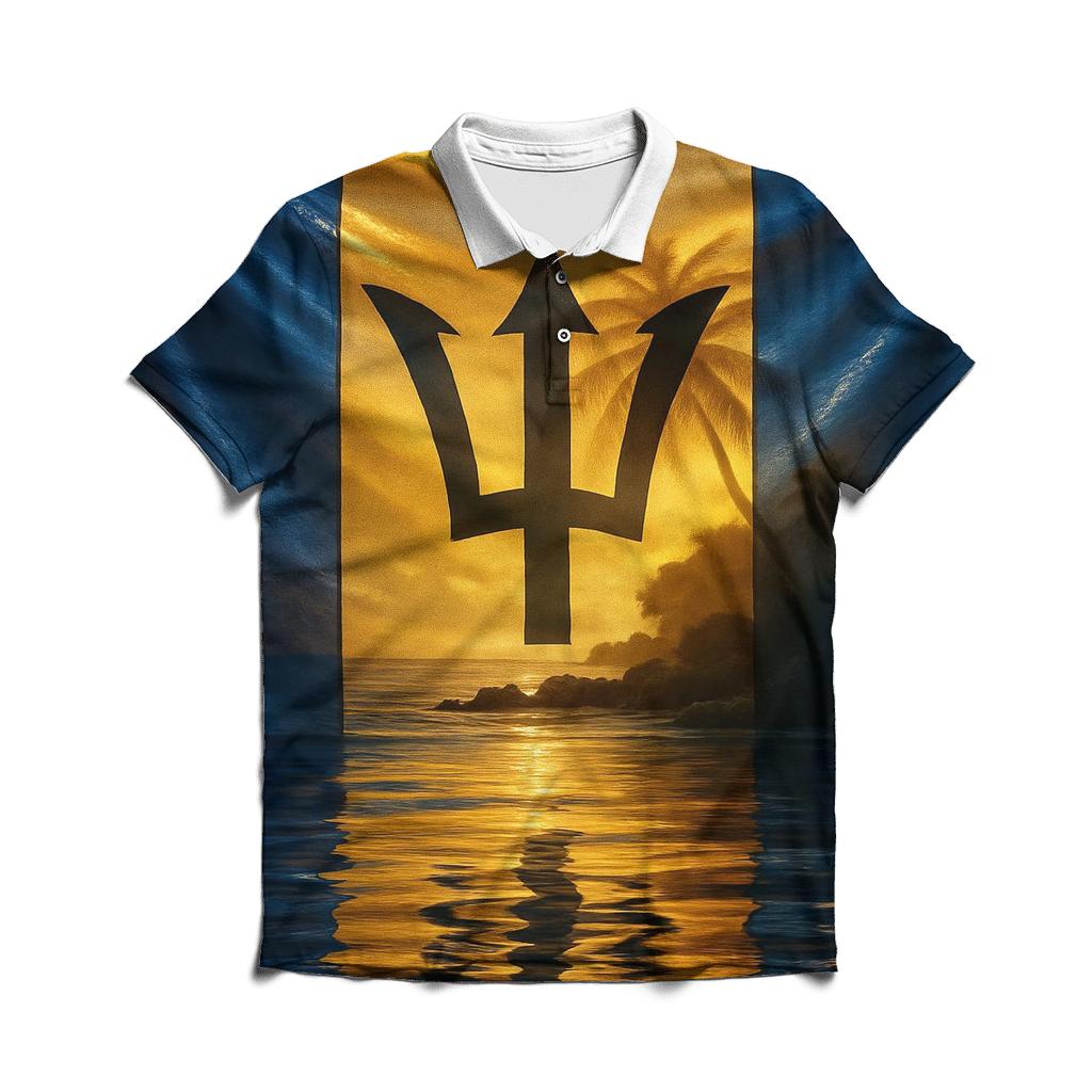 Caribbean Prism Flag Barbados classic pique polos