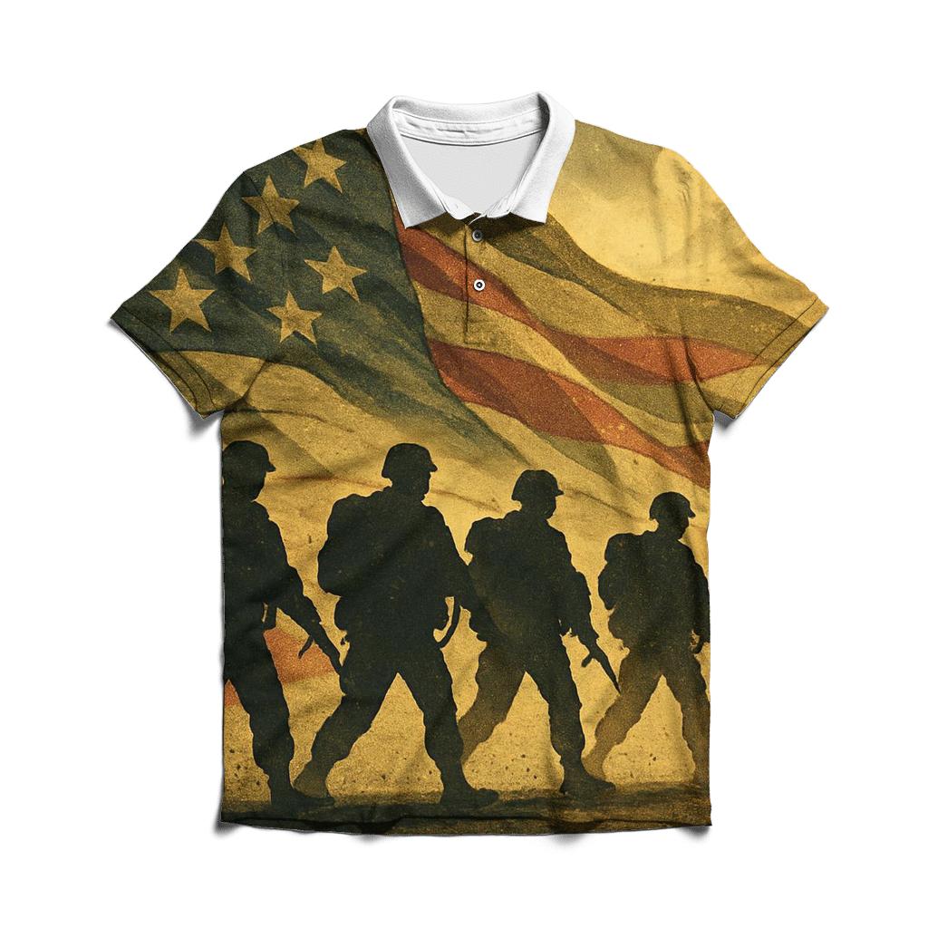 Camouflage Tide Of Freedom branded logo polo shirts