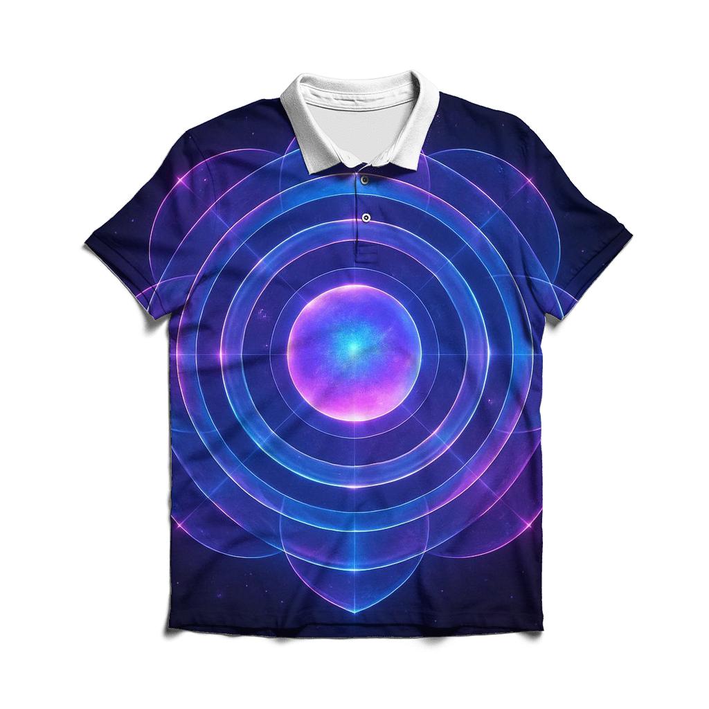 Violet Pulse Orbit Garden casual sports polo shirts